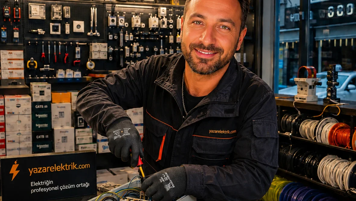 Yazar Elektrik dükkânında elektrik ustası